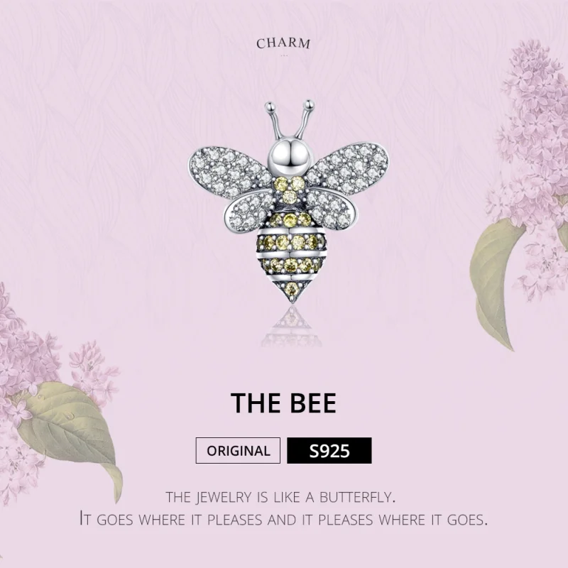 (image for) Pandora Style Silver Pavé Bee Charm - SCC1194 - View 2