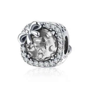 (image for) Pandora Style Silver Pavé Bow Charm - SCC1058-Wh