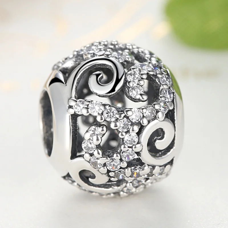 (image for) Pandora Style Silver Pavé Charm - SCC021 - View 3