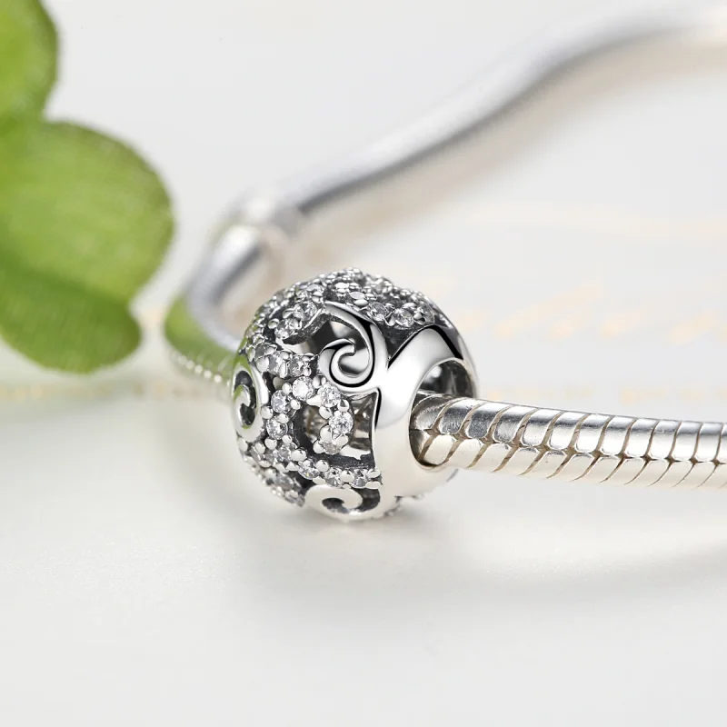 (image for) Pandora Style Silver Pavé Charm - SCC021 - View 4