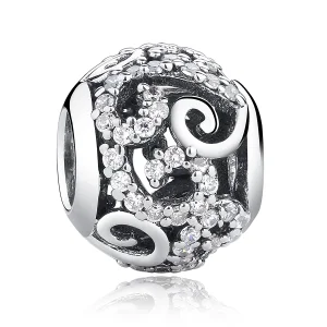 Pandora Style Silver Pavé Charm - SCC021 (image for) Pandora Style Silver Pavé Charm - SCC021