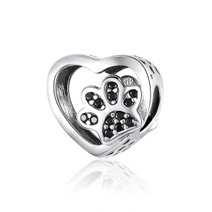 (image for) Pandora Style Silver Paw Mark of Pets Charm - SCC1191-Bk