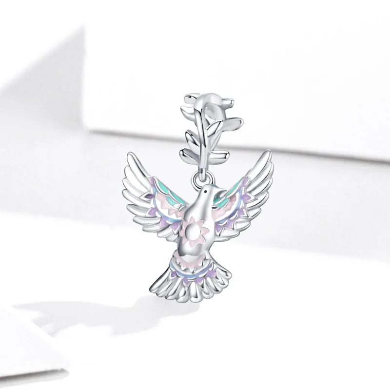 (image for) Pandora Style Silver Peace Dove Charm - BSC295 - View 2