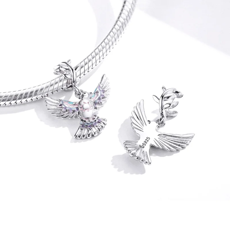 (image for) Pandora Style Silver Peace Dove Charm - BSC295 - View 4