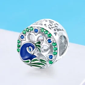 Pandora Style Silver Peafowl Charm - BSC037 Pandora Style Silver Peafowl Charm - BSC037
