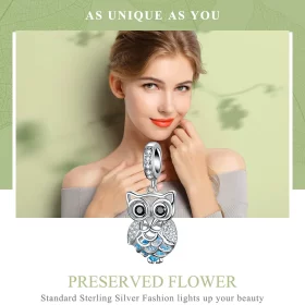 Pandora Style Silver Perpetual Owl Dangle - SCC1124 Pandora Style Silver Perpetual Owl Dangle - SCC1124