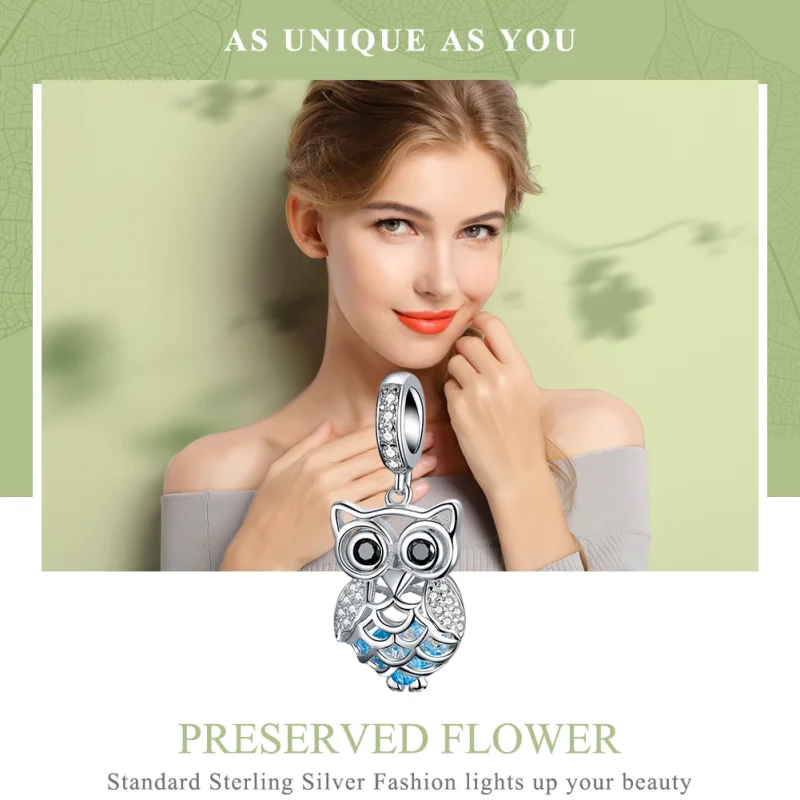 (image for) Pandora Style Silver Perpetual Owl Dangle - SCC1124 - View 3