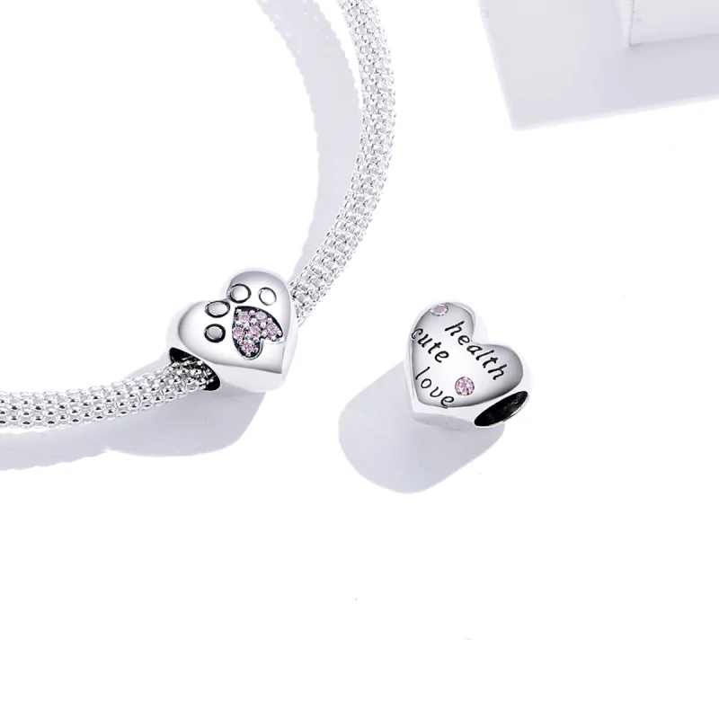 (image for) Pandora Style Silver Pet Footprints Charm - BSC209 - View 3