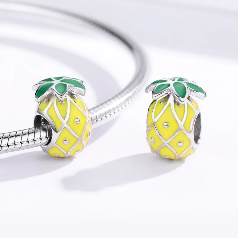 (image for) Pandora Style Silver Pineapple Charm - BSC128 - View 3