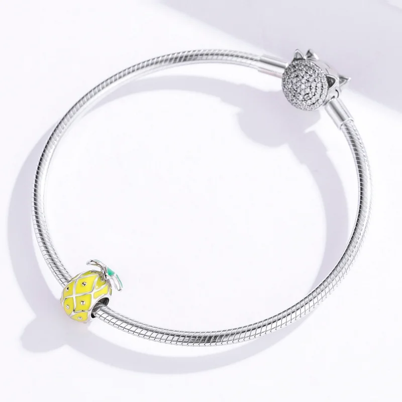 (image for) Pandora Style Silver Pineapple Charm - BSC128 - View 4