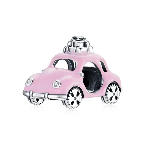 (image for) Pandora Style Silver Pink Car Charm - SCC1738