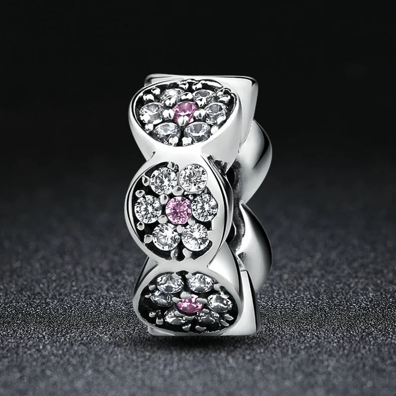 (image for) Pandora Style Silver Pink Garland Spacer - SCC101 - View 6
