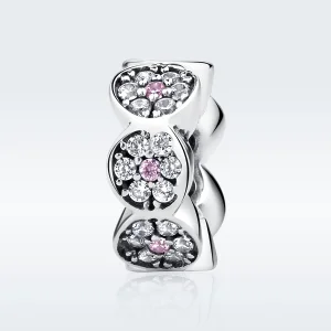 (image for) Pandora Style Silver Pink Garland Spacer - SCC101