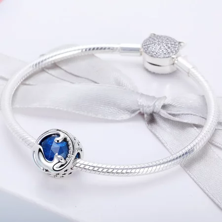 Pandora Style Silver Playful Cat Charm - SCC708