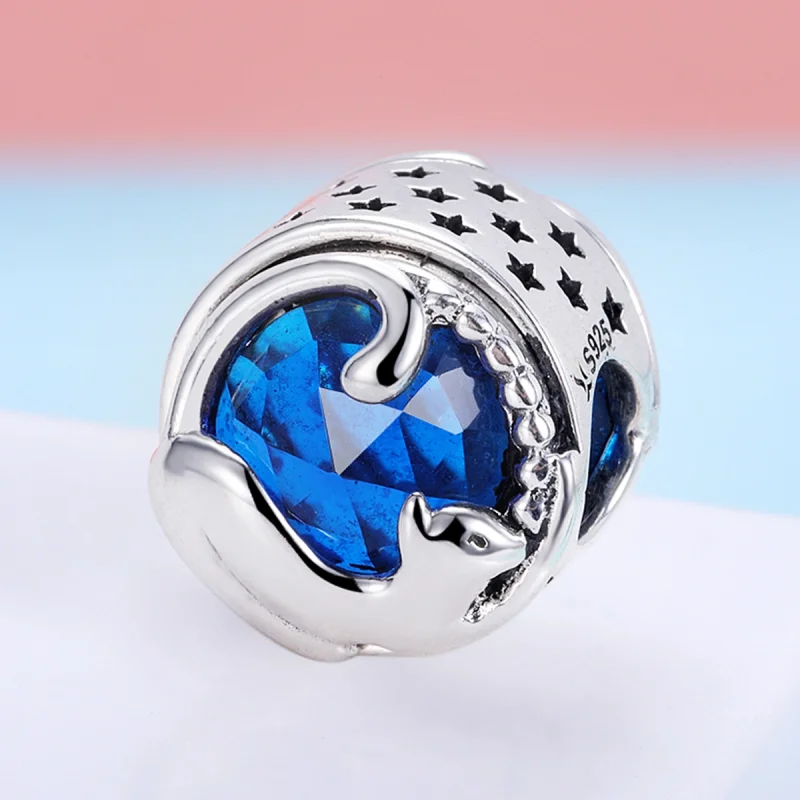 (image for) Pandora Style Silver Playful Cat Charm - SCC708 - View 5