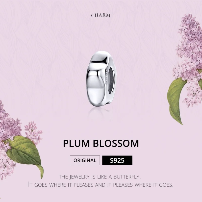 (image for) Pandora Style Silver Plum Blossom Spacer - SCC1168 - View 2