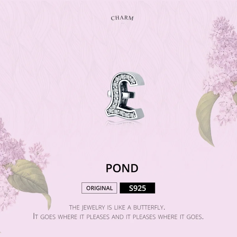 (image for) Pandora Style Silver Pound Sign Charm - SCC1269 - View 3