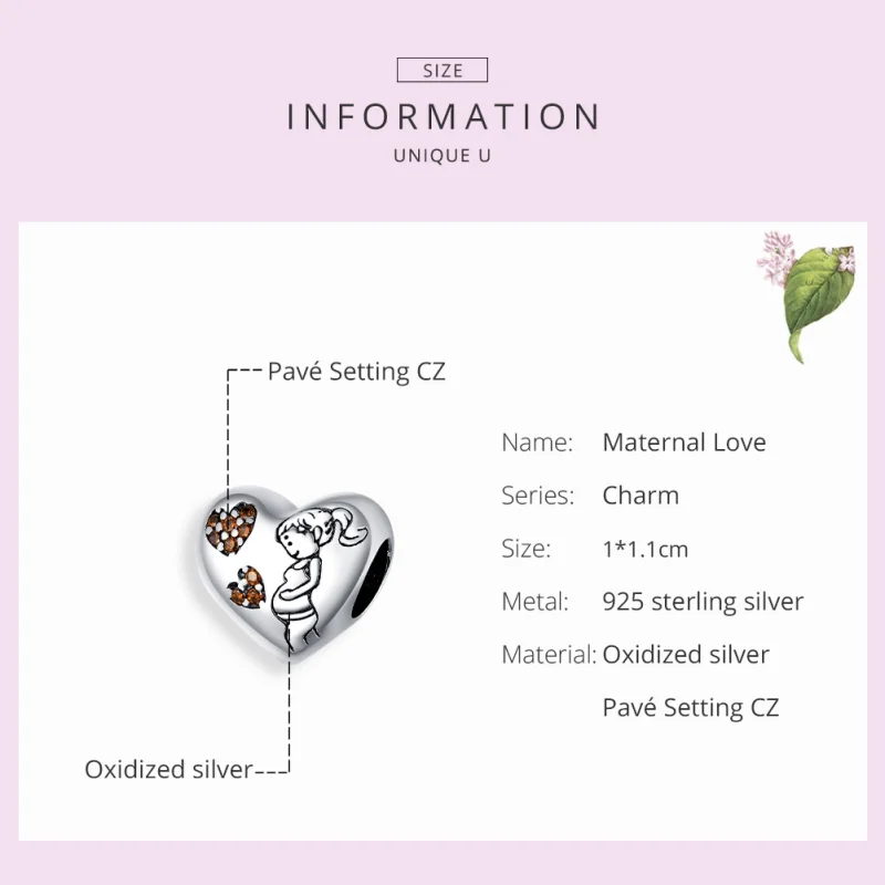 (image for) Pandora Style Silver Pregnant mother Charm - SCC1589 - View 7