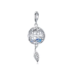 Pandora Style Silver Preserved Flower Dangle - SCC1123 Pandora Style Silver Preserved Flower Dangle - SCC1123