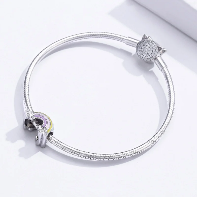 (image for) Pandora Style Silver Rainbow Charm - SCC1425 - View 3