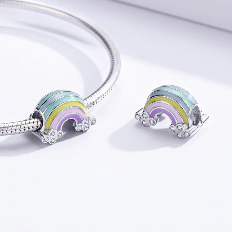 (image for) Pandora Style Silver Rainbow Charm - SCC1425 - View 4