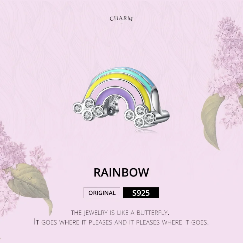 (image for) Pandora Style Silver Rainbow Charm - SCC1425 - View 6