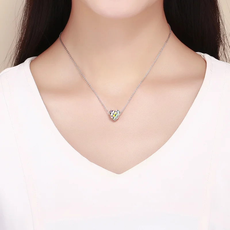 (image for) Pandora Style Silver Rainbow Heart Charm - SCC902 - View 5