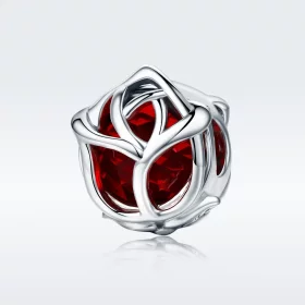 Pandora Style Silver Red Roses Charm - SCC568 Pandora Style Silver Red Roses Charm - SCC568