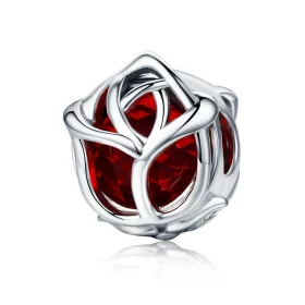 Pandora Style Silver Red Roses Charm - SCC568 Pandora Style Silver Red Roses Charm - SCC568