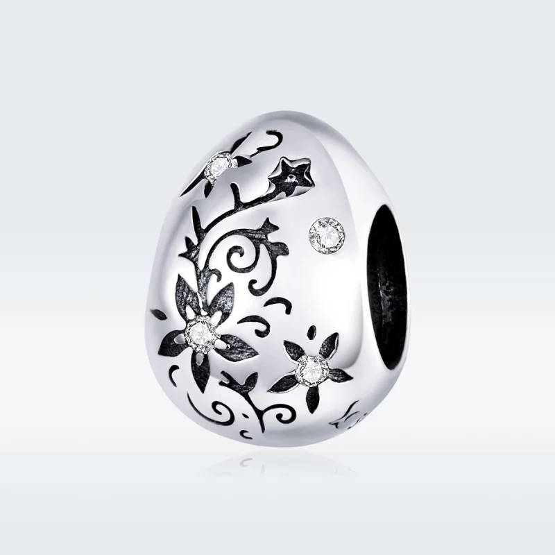 (image for) Pandora Style Silver Retro Easter Egg Charm - SCC1466 - View 5