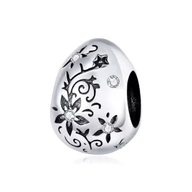 Pandora Style Silver Retro Easter Egg Charm - SCC1466