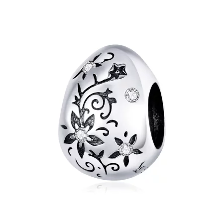 Pandora Style Silver Retro Easter Egg Charm - SCC1466