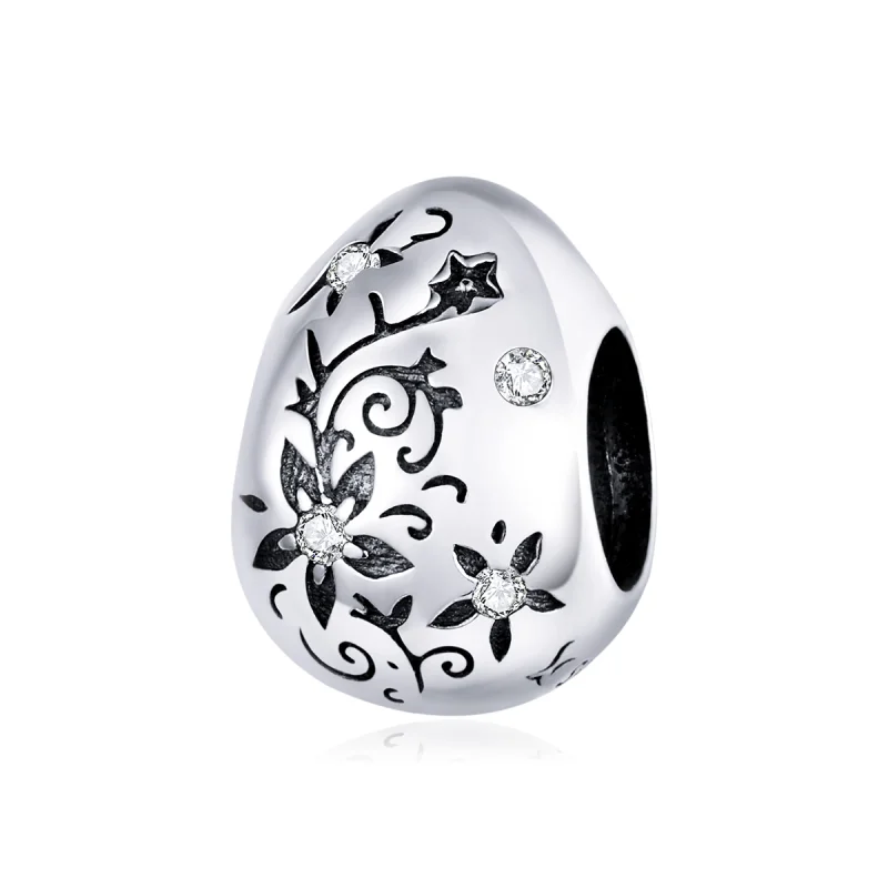 (image for) Pandora Style Silver Retro Easter Egg Charm - SCC1466 - Product Image