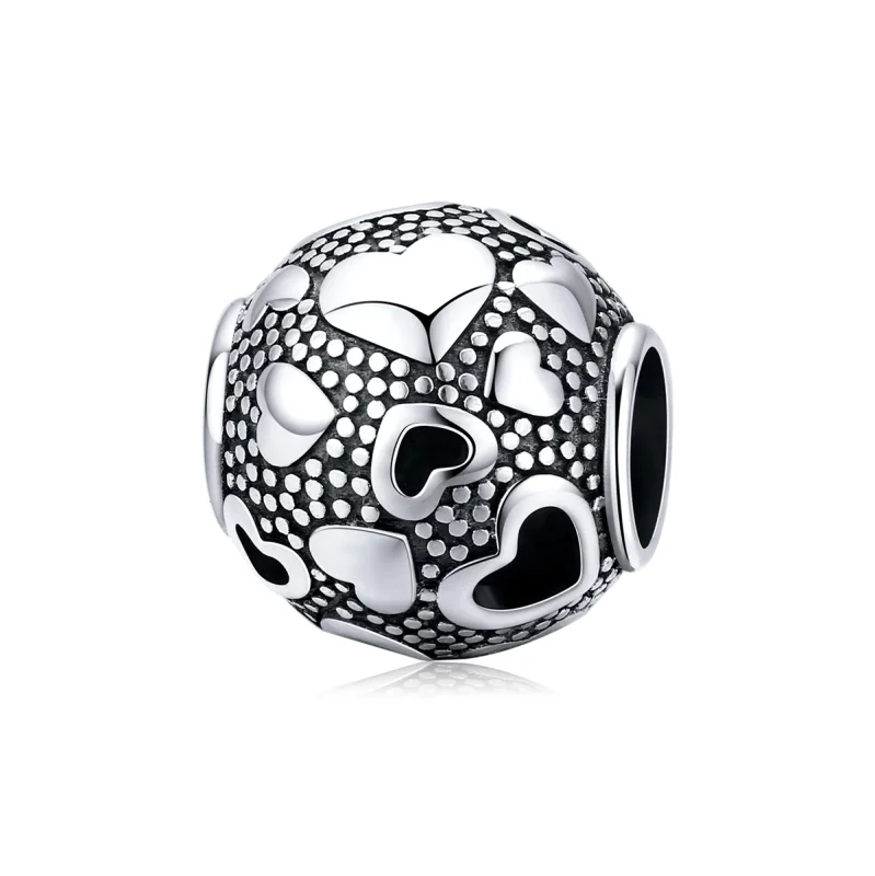 (image for) Pandora Style Silver Retro Heart Charm - SCC1451 - Product Image