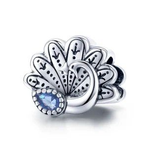 Pandora Style Silver Retro Peacock Charm - SCC1558 (image for) Pandora Style Silver Retro Peacock Charm - SCC1558