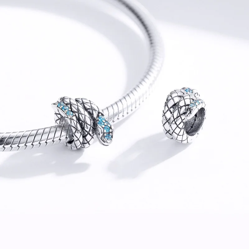 (image for) Pandora Style Silver Retro Snake Charm - SCC1351 - View 4