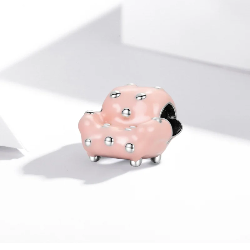 (image for) Pandora Style Silver Rivet Sofa Charm - SCC1854 - View 2