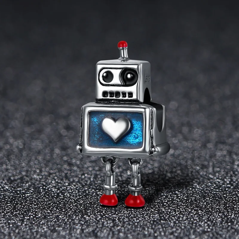 (image for) Pandora Style Silver Robot Charm - SCC346 - View 2