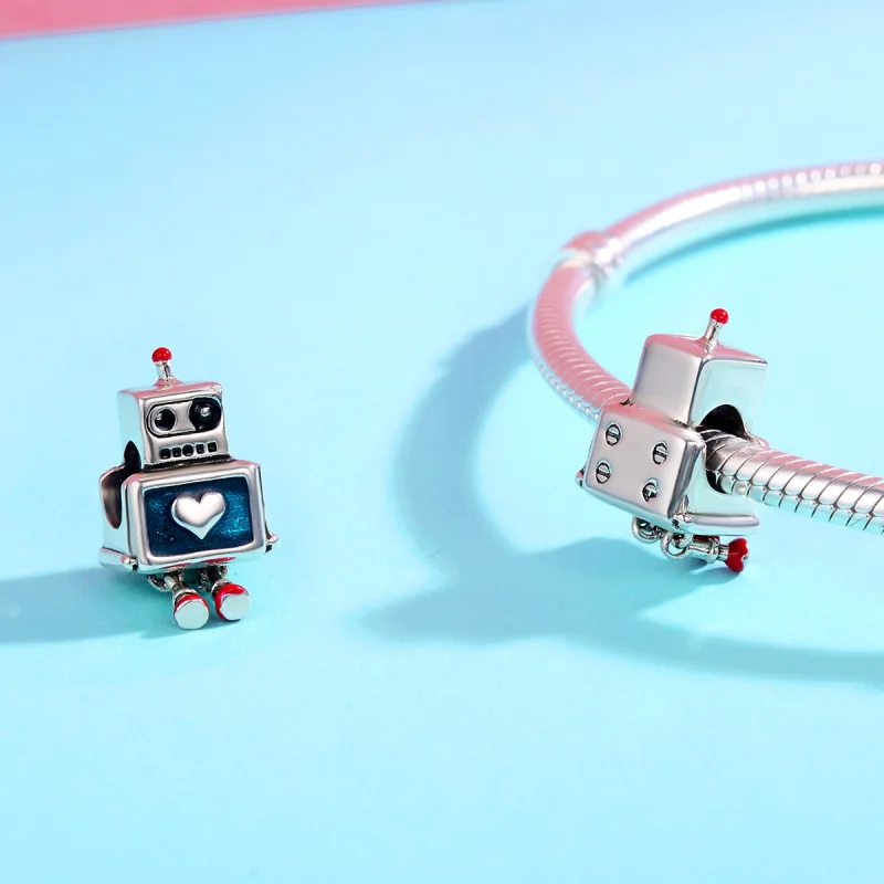 (image for) Pandora Style Silver Robot Charm - SCC346 - View 5
