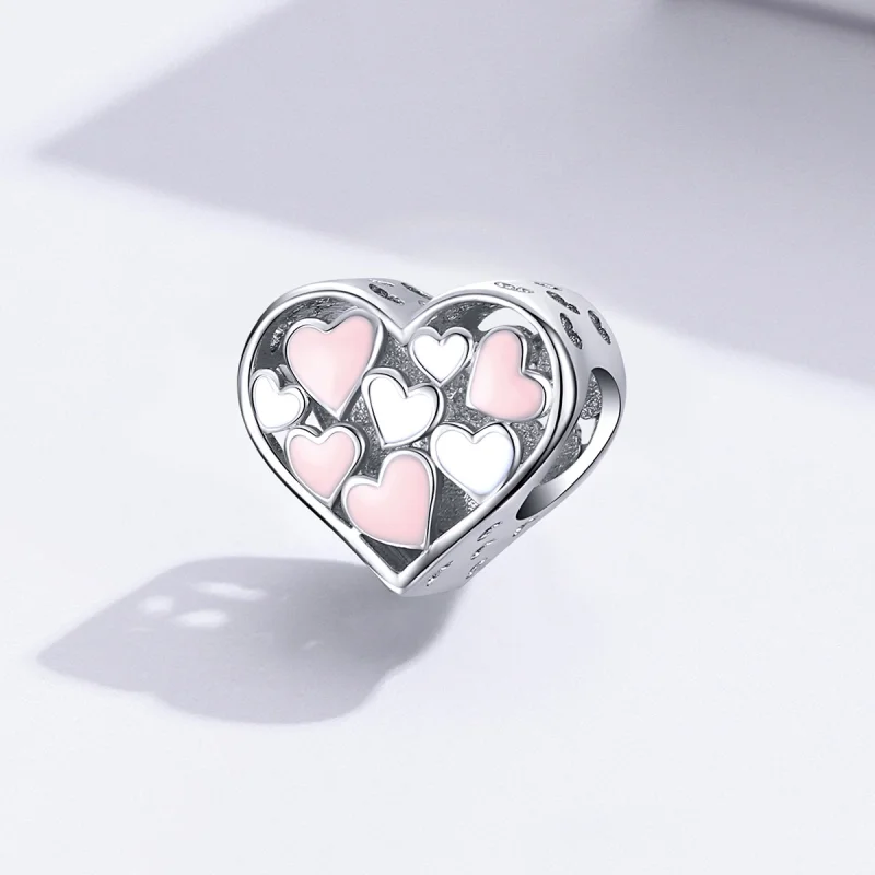 (image for) Pandora Style Silver Romance Heart Charm - SCC1423 - View 2