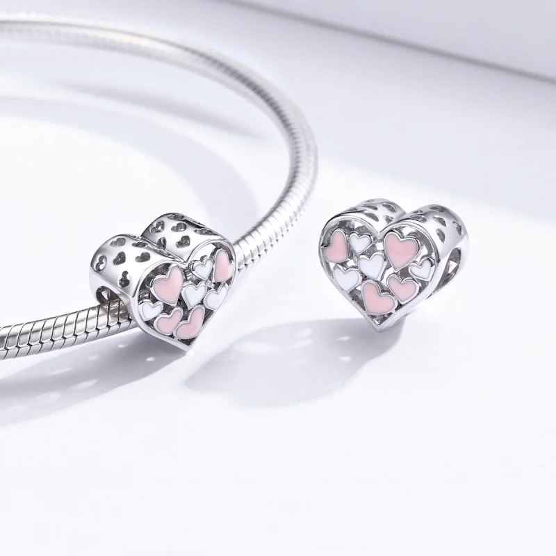 (image for) Pandora Style Silver Romance Heart Charm - SCC1423 - View 4
