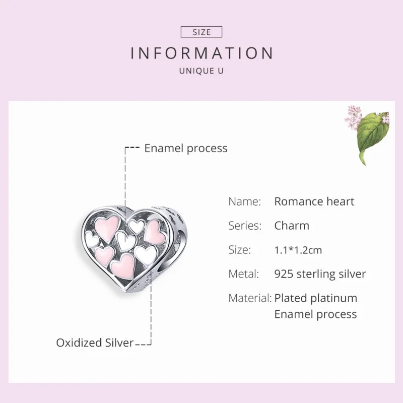 (image for) Pandora Style Silver Romance Heart Charm - SCC1423 - View 7