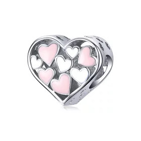 Pandora Style Silver Romance Heart Charm - SCC1423 Pandora Style Silver Romance Heart Charm - SCC1423
