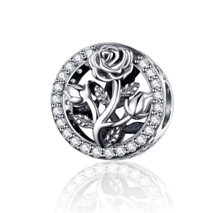 (image for) Pandora Style Silver Rose Flower Charm - SCC1189