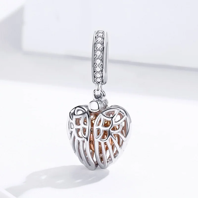 (image for) Pandora Style Silver & Rose Gold Forever & Family Dangle - SCC1299 - View 5