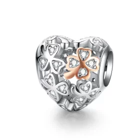 Pandora Style Silver & Rose Gold Four-Leaf Clover Charm - SCC1248 Pandora Style Silver & Rose Gold Four-Leaf Clover Charm - SCC1248