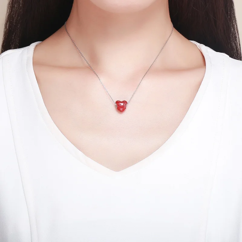 (image for) Pandora Style Silver Rose Heart Charm - SCC1064 - View 5