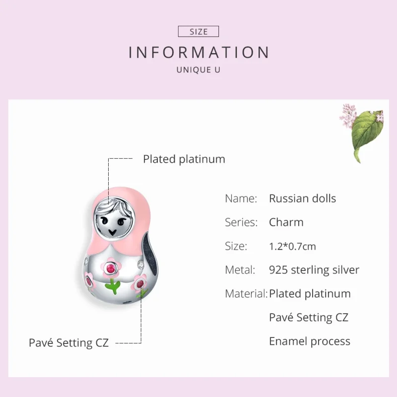 (image for) Pandora Style Silver Russian Dolls Charm - SCC1435 - View 7