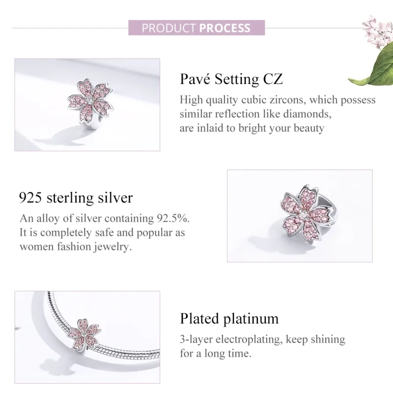 (image for) Pandora Style Silver Sakura Charm - SCC1291 - View 3