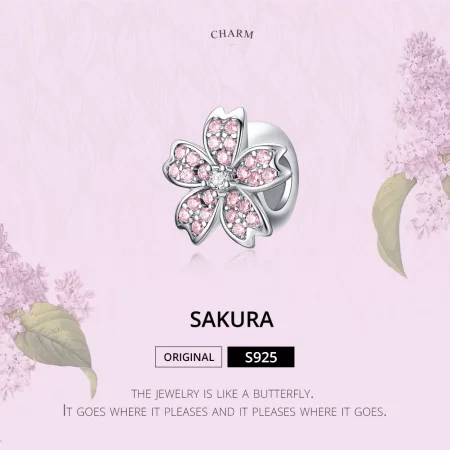 Pandora Style Silver Sakura Charm - SCC1291